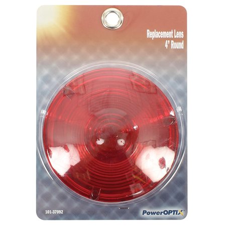 POWEROPTIX Lens 4in Round w Lip Red 101-37092